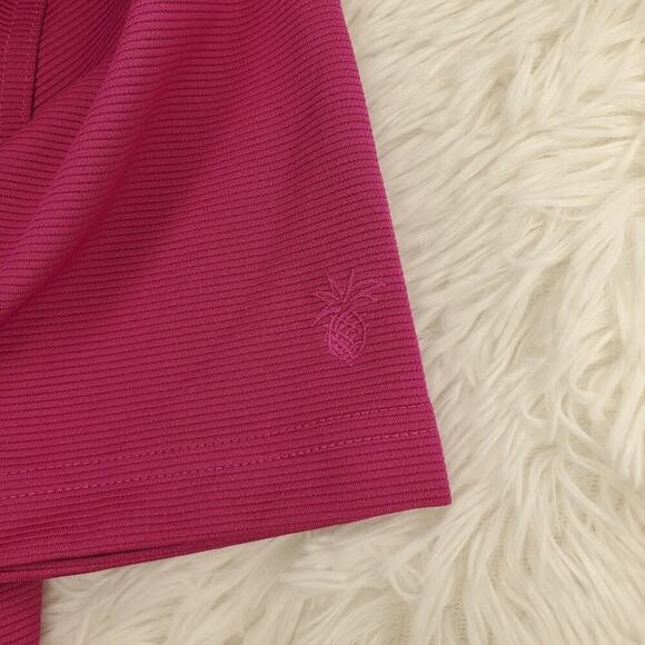 2/$30 Cubavera Polo Shirt Magenta with Pinstripes Size XL Collared Short-sleeved - Picture 7 of 8